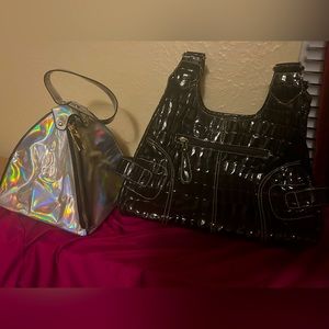 Nice Silver Clutch Bag and Black CDR Patten Leather for the price of one